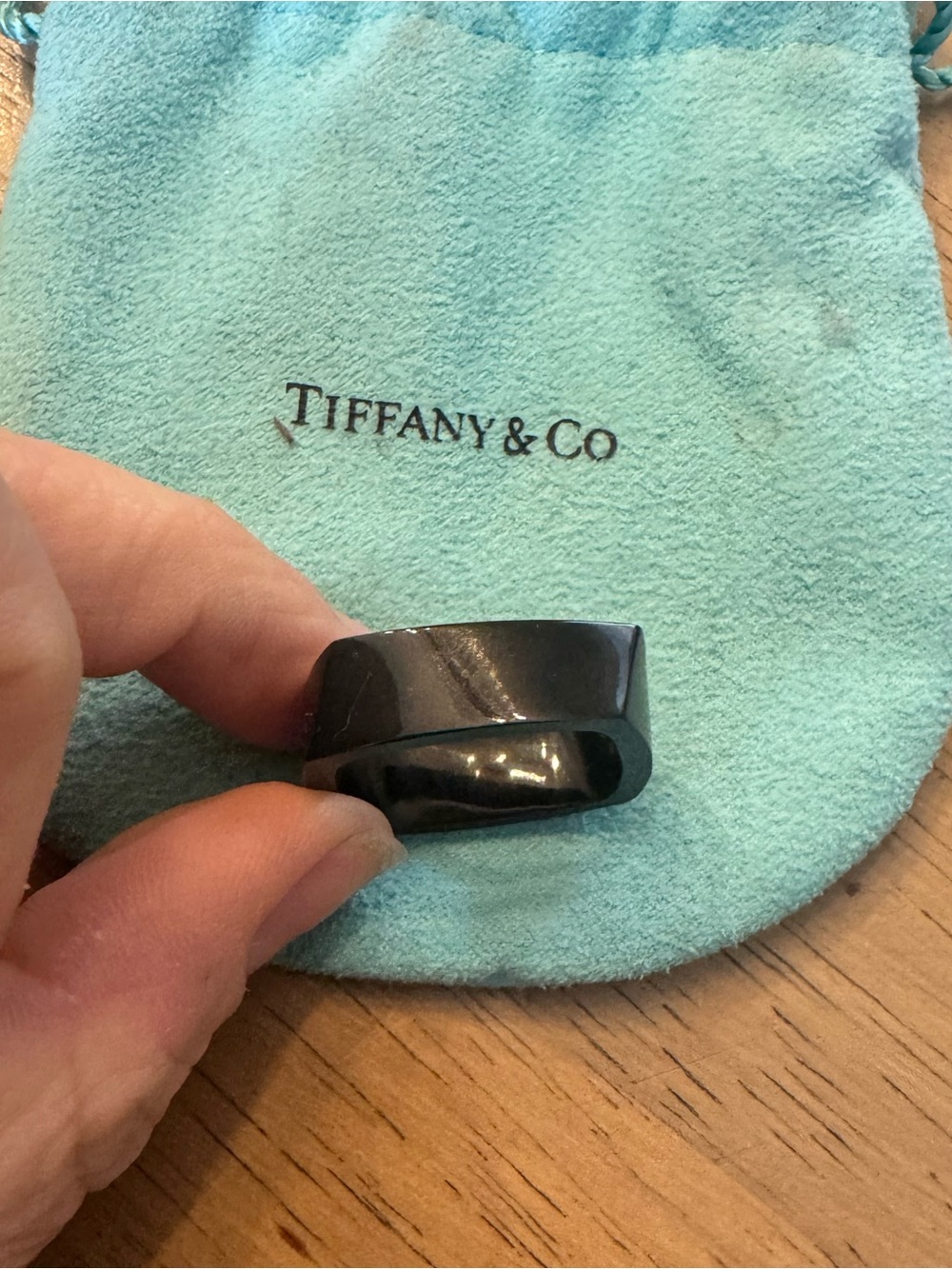 Rare Tiffany & Co. Frank Gehry Black Onyx Torque Ring